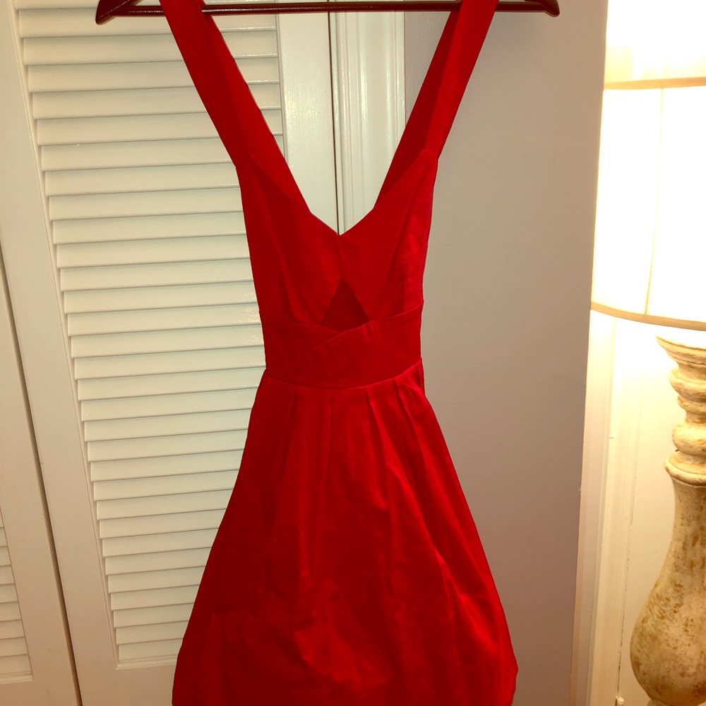 Red party dress